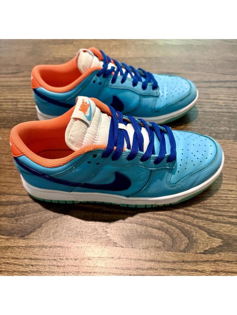 Men's Nike Dunk Low Baltic Blue Total Orange HQ1538-416 Sneakers Size 6